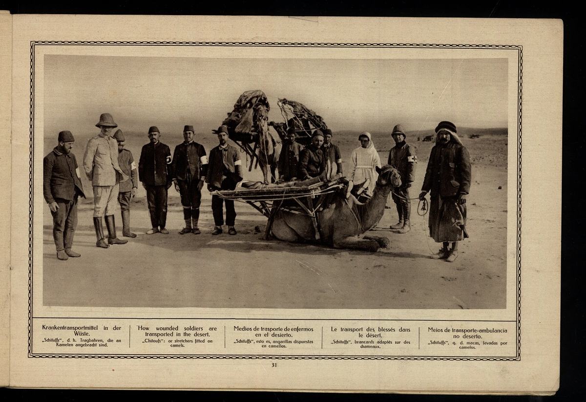 Arabian Desert — How wounded soldiers are transported in the desert WW1.jpg