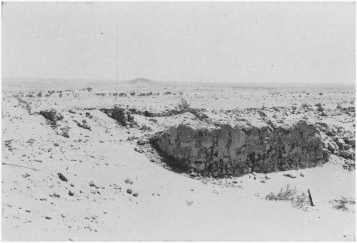 Jawan — Top of buried house exposed by bulldozer on the side of the sandy hill at Ain Jawan.jpg